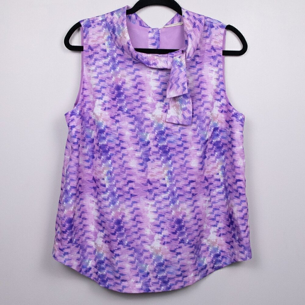Soft Surroundings Adrie Orchid sleeveless back button down top-M